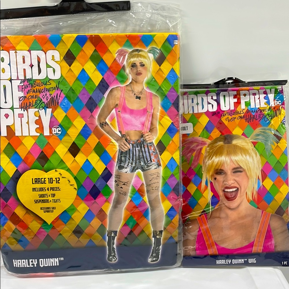 Harley Quinn Birds of Prey Costume & Wig Set